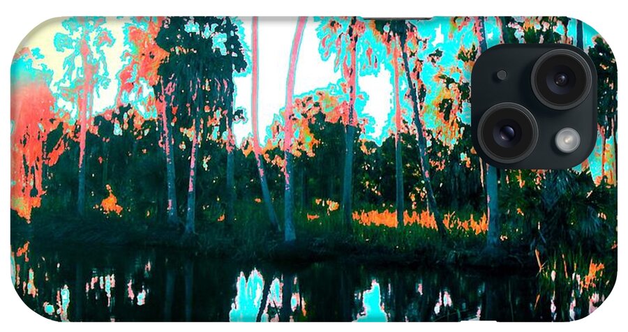 Landscapes iPhone Case featuring the painting Reflections of Palms Gulf Coast Florida by G Linsenmayer