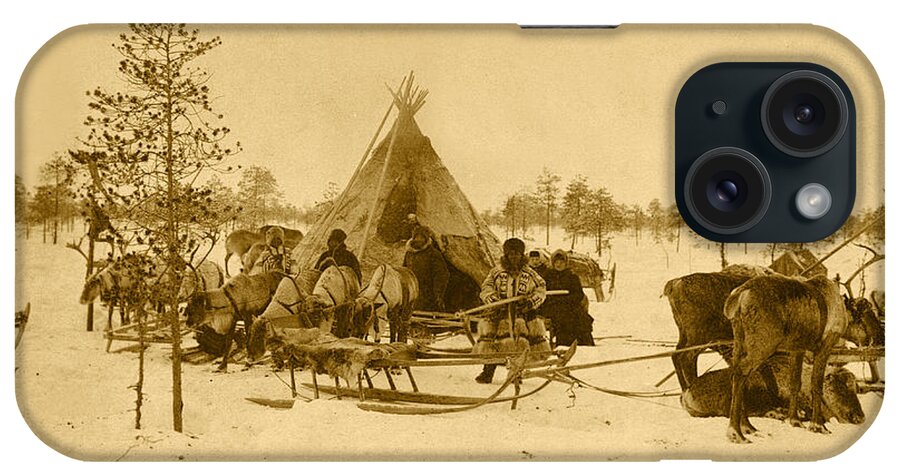Russia iPhone Case featuring the photograph Reindeer Camp in the Russian Subarctic by Pekka Sammallahti