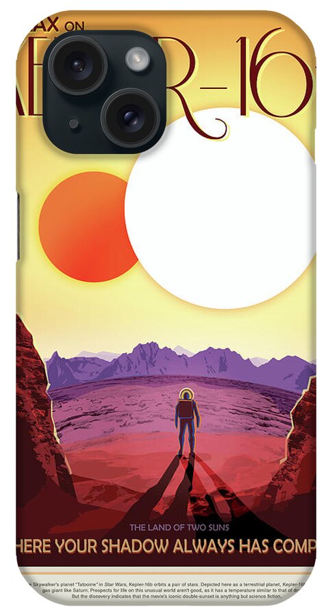 Relax On Kepler - 16b iPhone Case featuring the photograph Relax on Kepler - 16b - Vintage NASA Poster by Mark Kiver