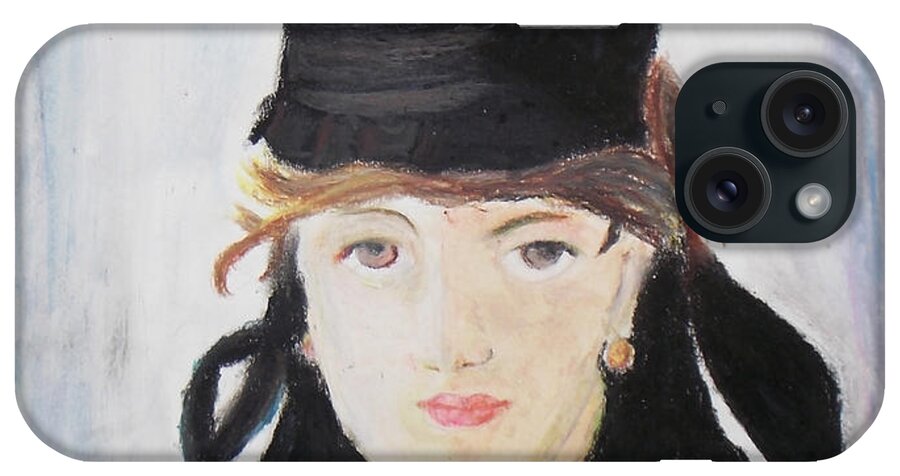 Copy iPhone Case featuring the pastel Remake Portrait of Berthe Morisot by Keshava Shukla