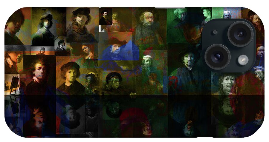 Abstract In The Living Room iPhone Case featuring the digital art Rembrandt and Colors by van Gogh by David Bridburg