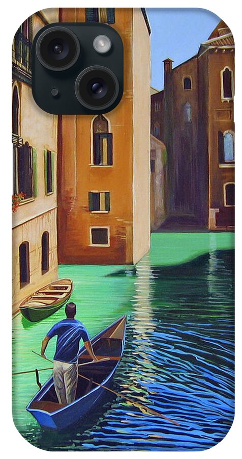 Canal In Venice iPhone Case featuring the painting Remembering Venice by Hunter Jay