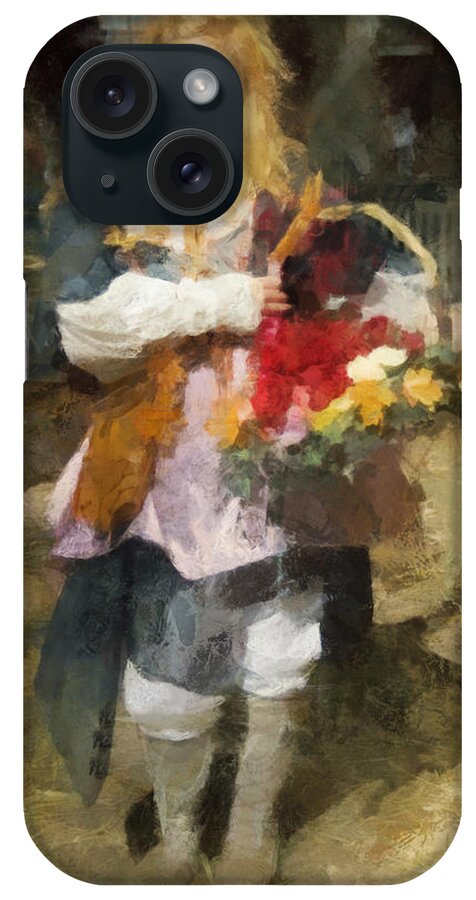 Lady iPhone Case featuring the digital art Renaissance Flower Lady by Frances Miller