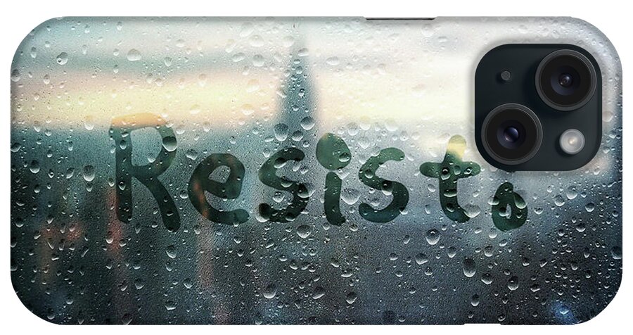 Resist iPhone Case featuring the photograph Resistance Foggy Window by Susan Maxwell Schmidt