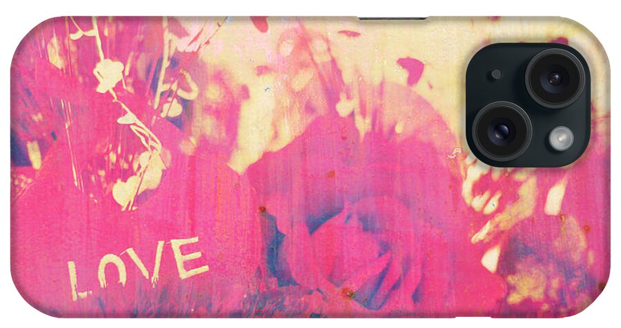 Red Valentine Retro iPhone Case featuring the photograph Retro Valentine Hearts Flowers by Suzanne Powers