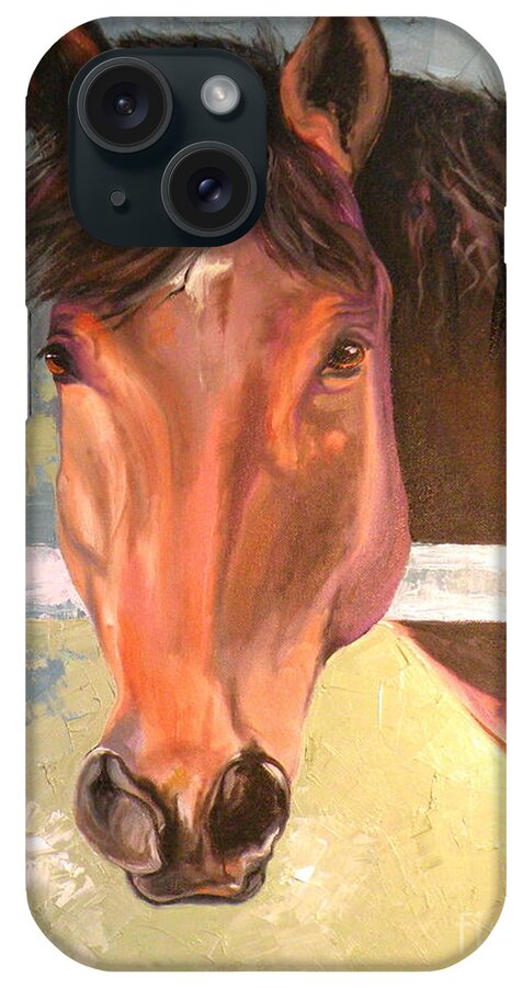 Horse iPhone Case featuring the painting Reverie - Quarter Horse by Susan A Becker