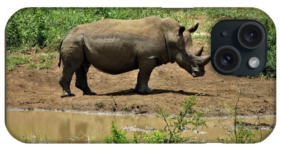 Rhino iPhone Case featuring the photograph Rhino 2 by Vijay Sharon Govender