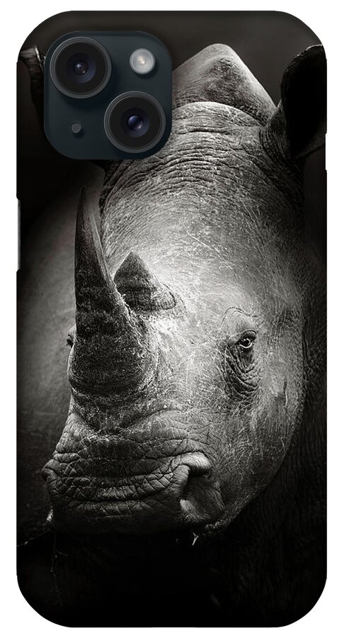 Rhinoceros iPhone Case featuring the photograph Rhinoceros portrait by Johan Swanepoel