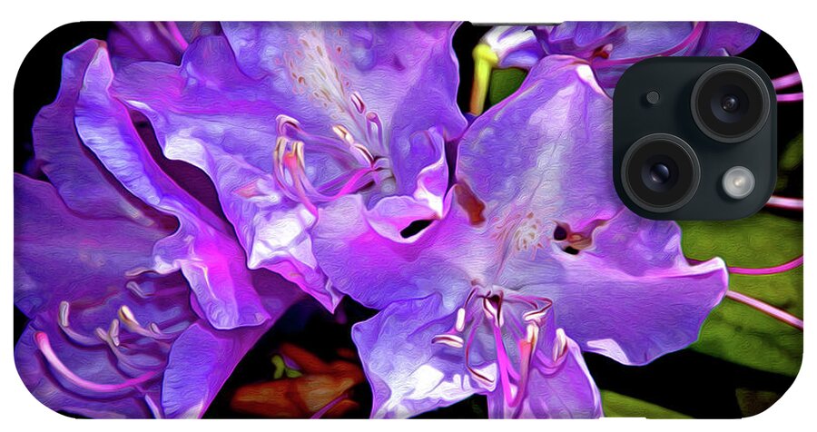 Flowing iPhone Case featuring the digital art Rhododendron Glory 14 by Lynda Lehmann