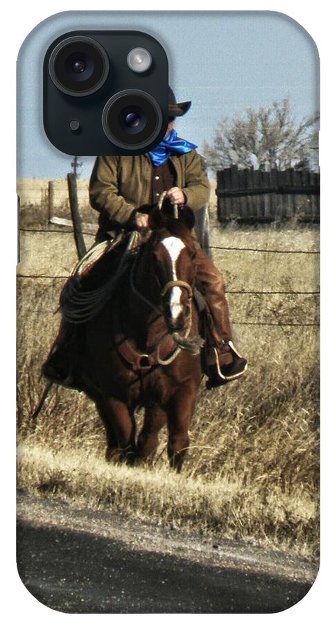 Horse iPhone Case featuring the photograph Ridding the Fence by Jill Graham