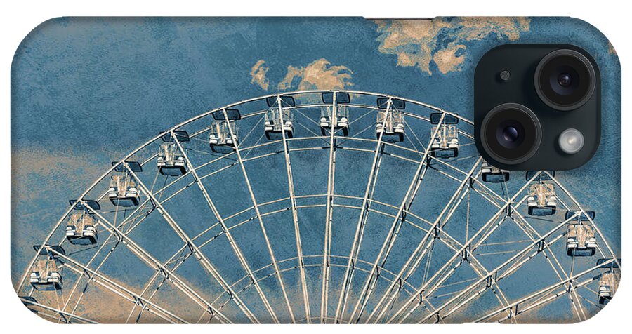 Terry D Photography iPhone Case featuring the photograph Rise Up Ferris Wheel In The Clouds by Terry DeLuco