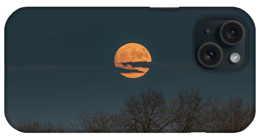 Moon iPhone Case featuring the photograph Rising Supermoon in Colorado by Tony Hake