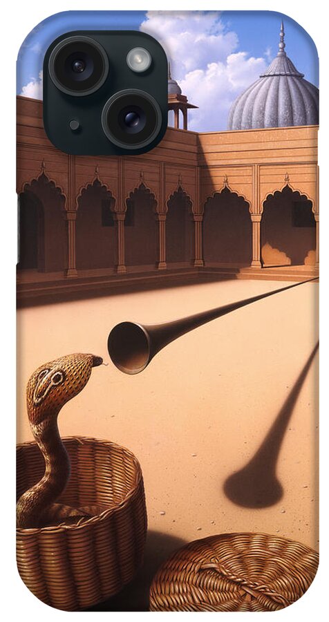 Snake iPhone Case featuring the painting Risk Management by Jerry LoFaro