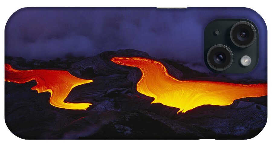 Air iPhone Case featuring the photograph River Of Lava by Peter French - Printscapes