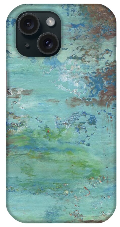 Abstract iPhone Case featuring the painting River Shallows 1 by Marcy Brennan