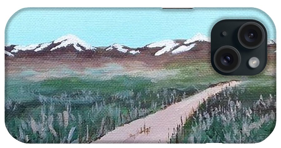 Manzanar iPhone Case featuring the painting Road From Manzanar by Katherine Young-Beck