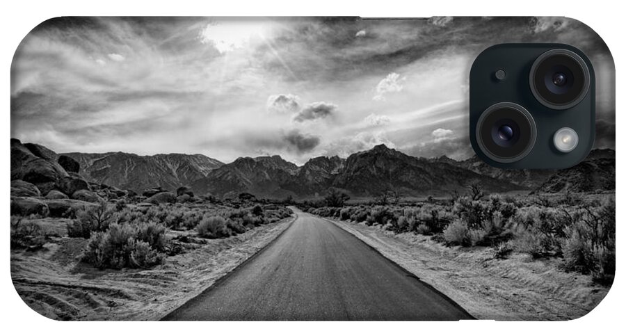 Alabama Hills iPhone Case featuring the photograph Road to Oblivion by Jennifer Magallon