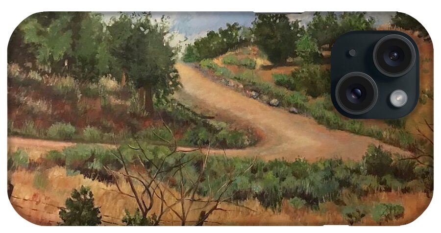 Landscape iPhone Case featuring the painting Road to Santa Fe by Gloria Smith