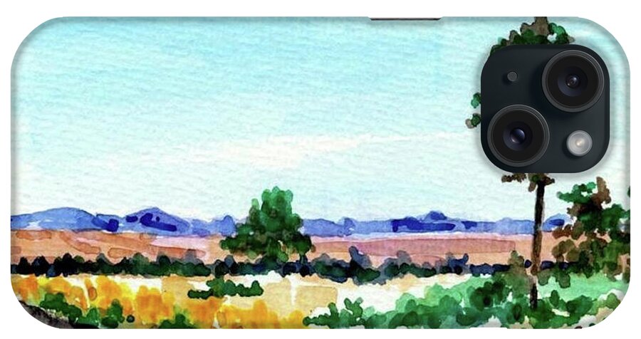 Chamisa iPhone Case featuring the painting Roadside Chamisa by Adele Bower