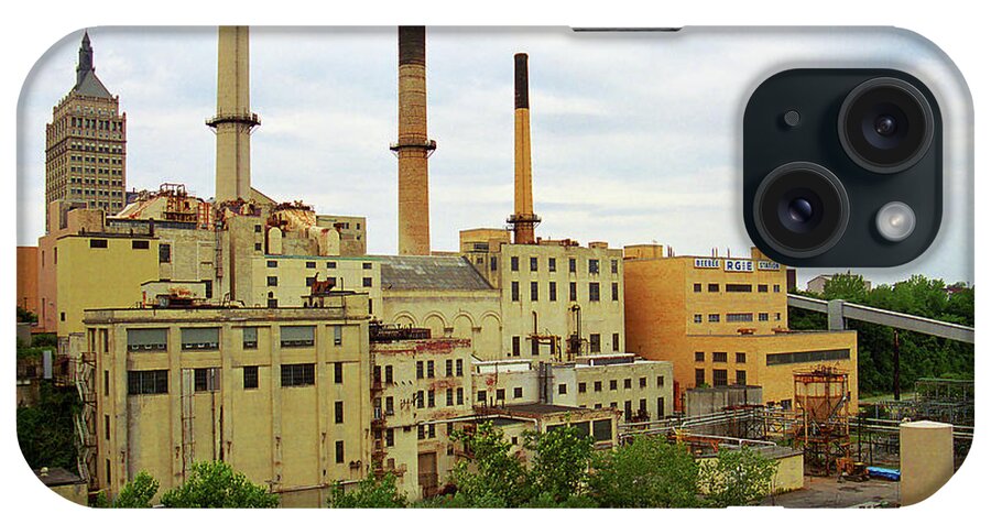 America iPhone Case featuring the photograph Rochester, NY - Factory and Smokestacks 2005 by Frank Romeo