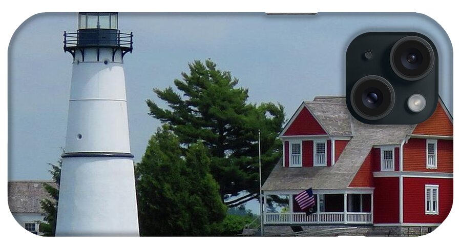 Rock Island iPhone Case featuring the photograph Rock Island Lighthouse July by Dennis McCarthy
