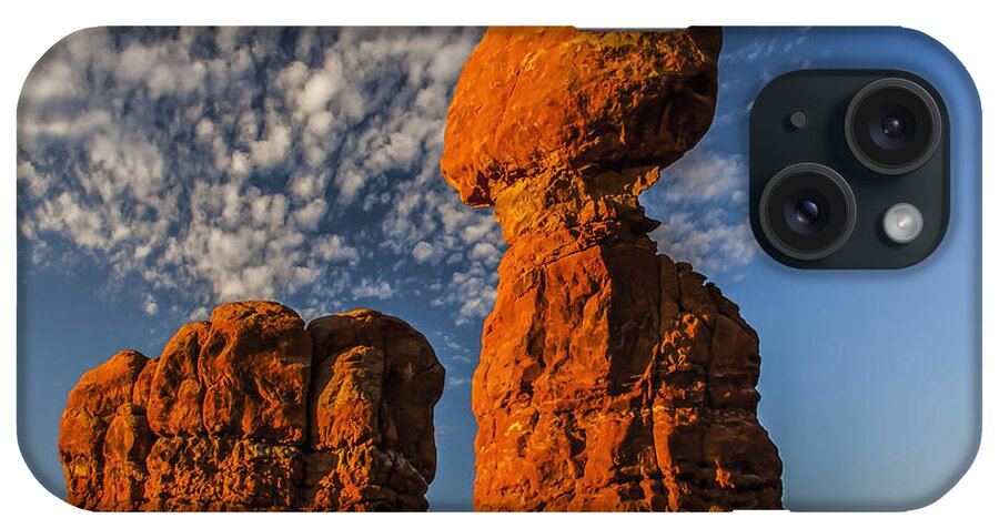 Utah iPhone Case featuring the photograph Rock, Sun, Cloud, and Sky by Doug Scrima