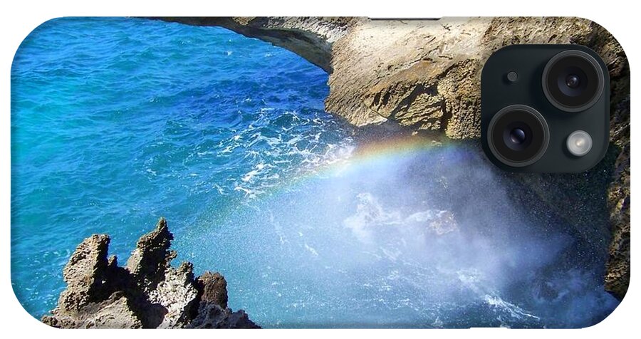 Kauai iPhone Case featuring the photograph Rocks and Rainbow by Susan Lafleur