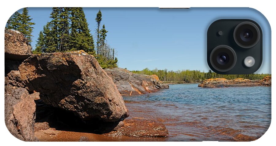 North Shore iPhone Case featuring the photograph Rocky Lake Superior view by Sandra Updyke