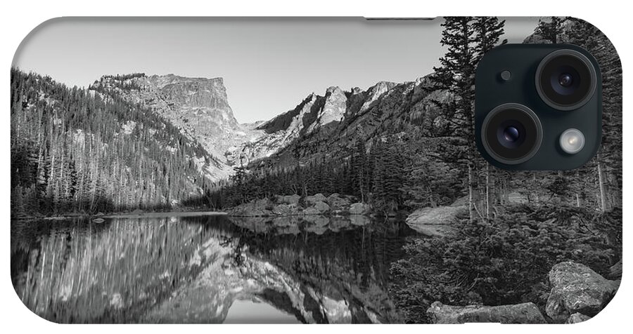 America iPhone Case featuring the photograph Rocky Mountain Dream - Black and White Mountain Landscape by Gregory Ballos
