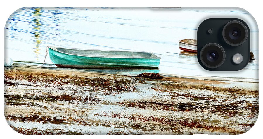 Rocky Neck iPhone Case featuring the painting Rocky Neck Runabout Skiff by Paul Gaj