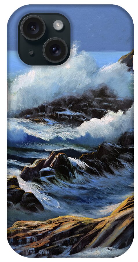 Rolling Breakers iPhone Case featuring the painting Rolling Breakers detail by Frank Wilson