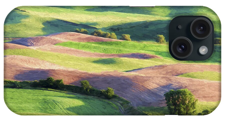 Agriculture iPhone Case featuring the digital art Rolling Hillsides II by Jon Glaser