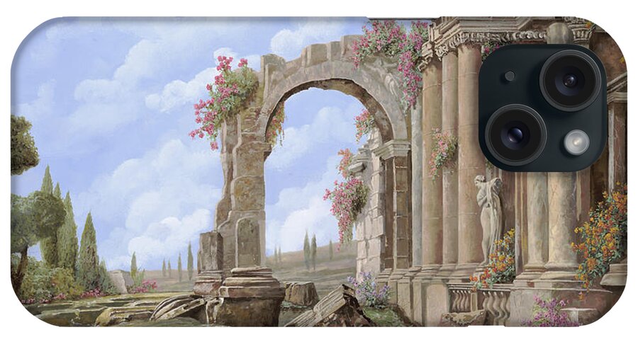 Arch iPhone Case featuring the painting Roman ruins by Guido Borelli