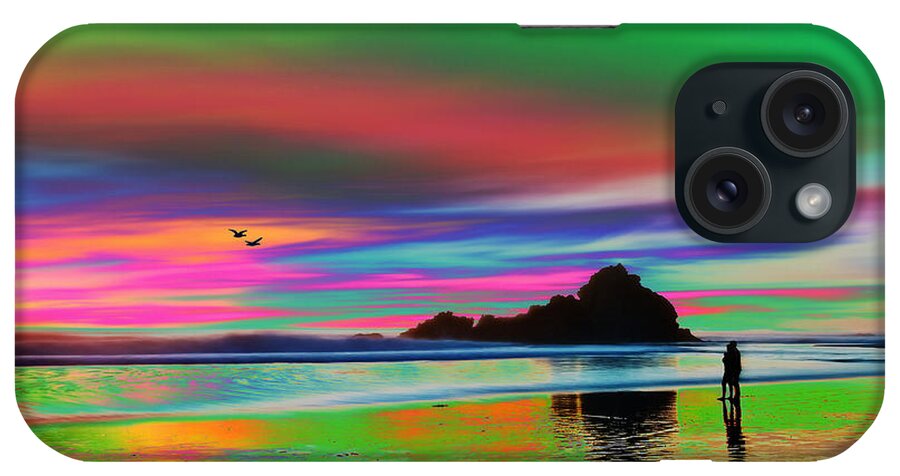 Beach iPhone Case featuring the digital art Romantic Tropical Beach Walk by Gregory Murray