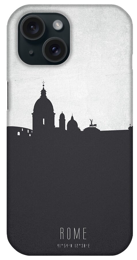 Rome iPhone Case featuring the painting Rome Italy Cityscape 19 by Aged Pixel