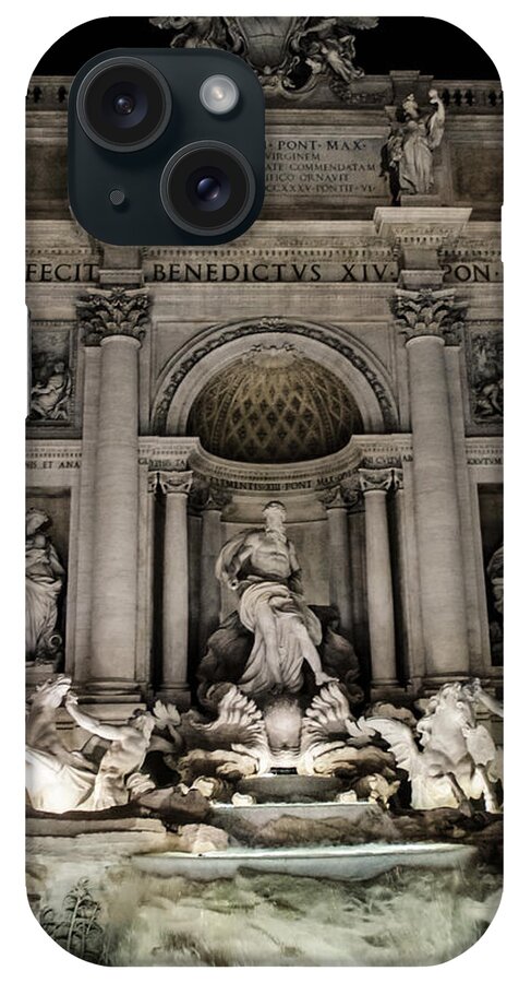Rome iPhone Case featuring the photograph Rome - The Trevi Fountain at night 3 by AM FineArtPrints