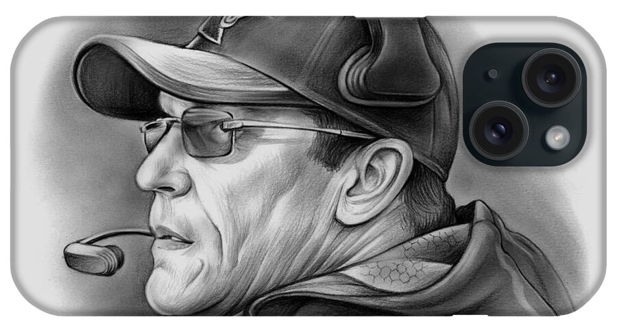 Ron Rivera iPhone Case featuring the drawing Ron Rivera by Greg Joens