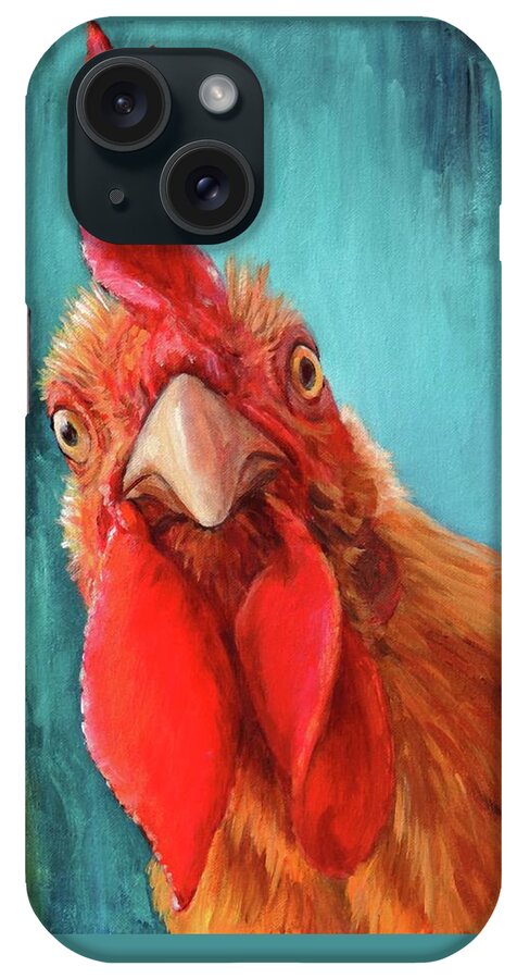 Roosters iPhone Case featuring the painting Rooster with Attitude by Dottie Dracos
