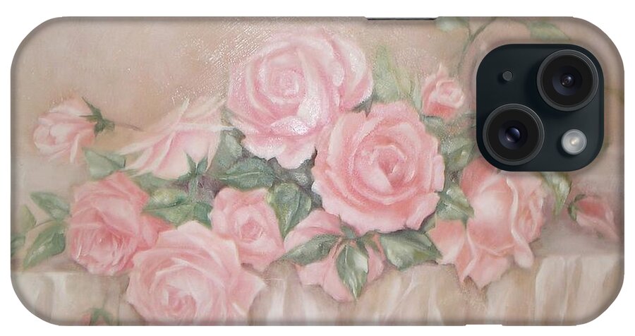 Pink Roses iPhone Case featuring the painting Rose Abundance Painting by Chris Hobel