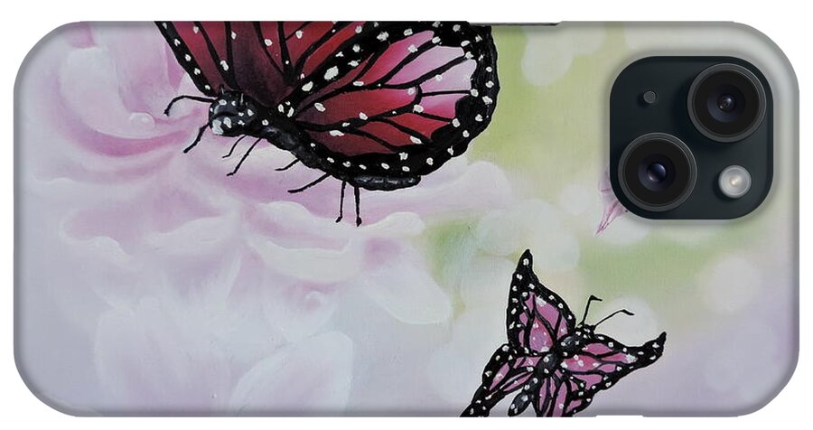 Pinks iPhone Case featuring the painting Rose Colored Glasses by Dianna Lewis