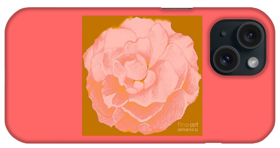 Pink Rose iPhone Case featuring the digital art Rose In Soft Pink by Helena Tiainen
