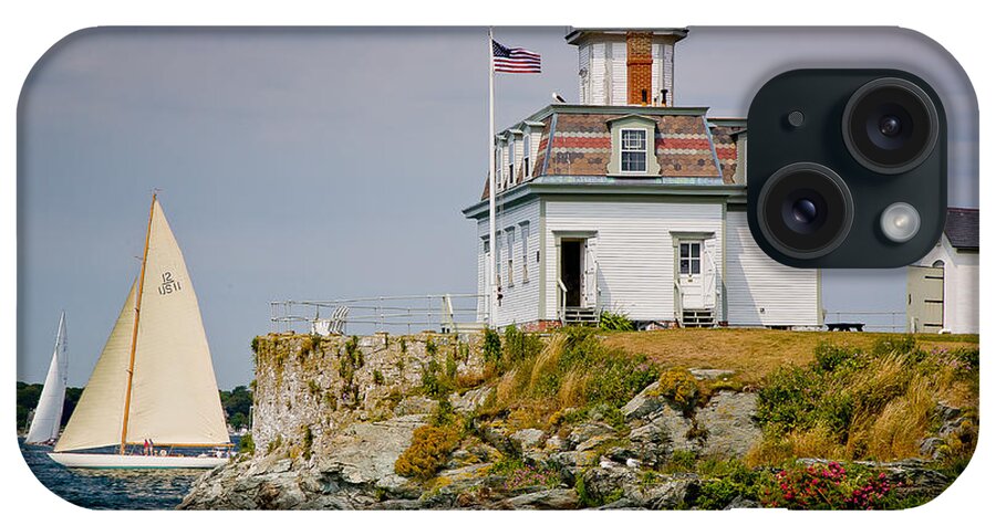 Bay iPhone Case featuring the photograph Rose Island Light by Susan Cole Kelly