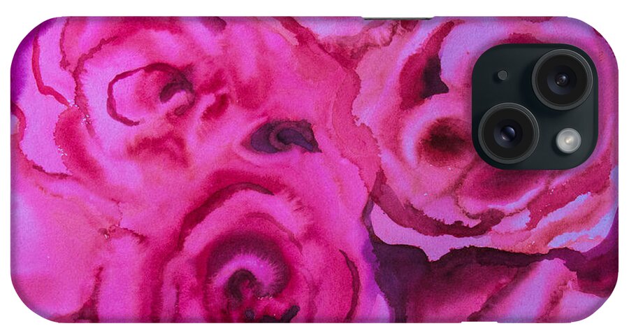 Roses iPhone Case featuring the painting Lisianthas by Vickie Myers