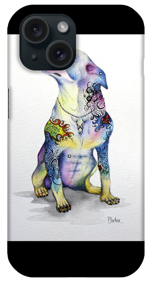 Rottweiler Art iPhone Case featuring the painting Rottweiler Rebel by Patricia Lintner