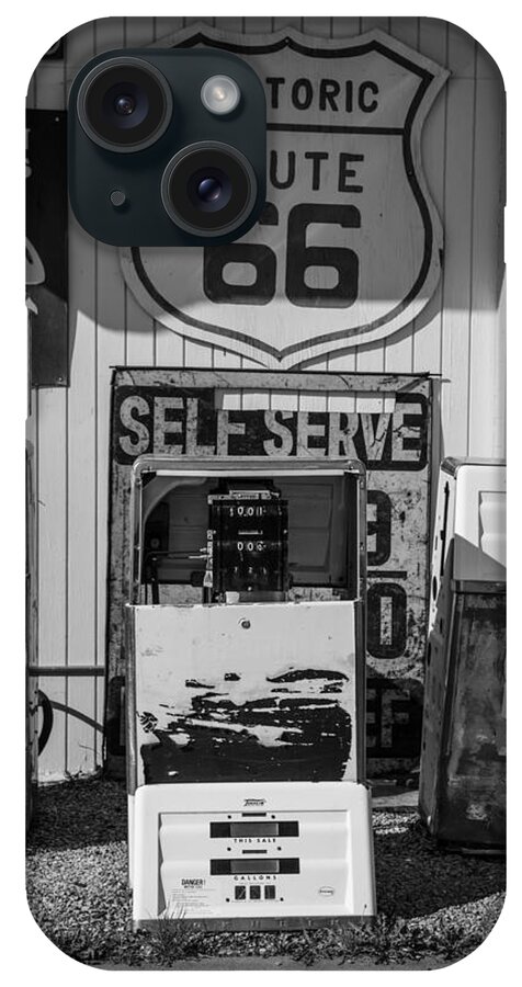 Route 66 iPhone Case featuring the photograph Route 66 Sign and Gas Station Pump by John McGraw