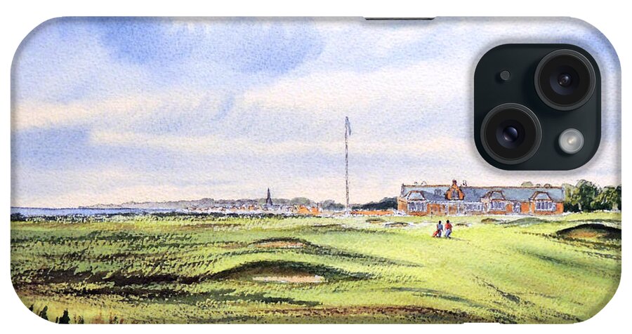 Golf iPhone Case featuring the painting Royal Troon Golf Course by Bill Holkham