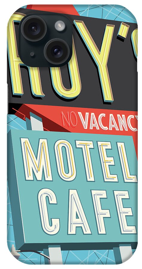 Pop Art iPhone Case featuring the digital art Roy's Motel Cafe Pop Art by Jim Zahniser