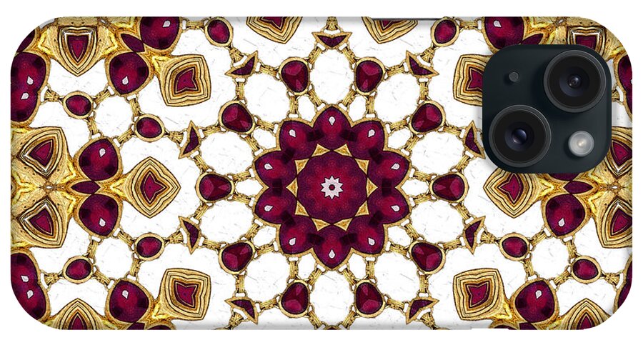 Natalie Holland Art iPhone Case featuring the mixed media Rubies by Natalie Holland