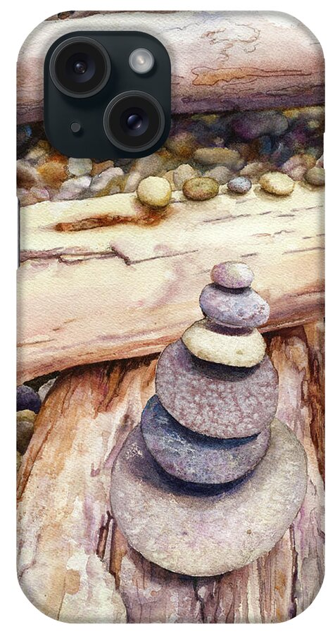 Cairn Painting iPhone Case featuring the painting Ruby Beach by Anne Gifford