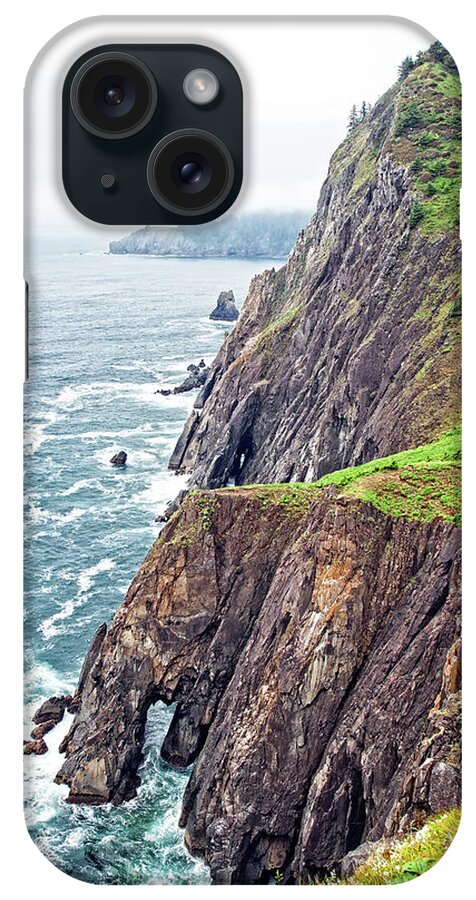 Ocean iPhone Case featuring the photograph Rugged Oregon Coast on a Foggy Day by Lincoln Rogers